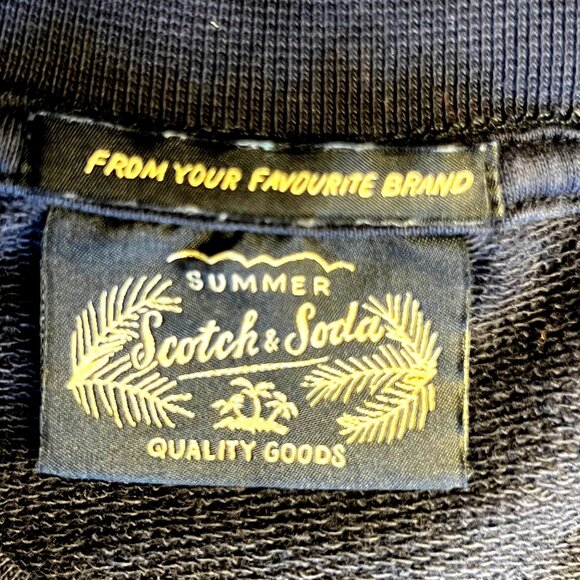 Scotch & Soda Medium "Twelve O'Clock Hotdog" Sweatshirt Blue Long Sleeve Crew - Picture 9 of 16